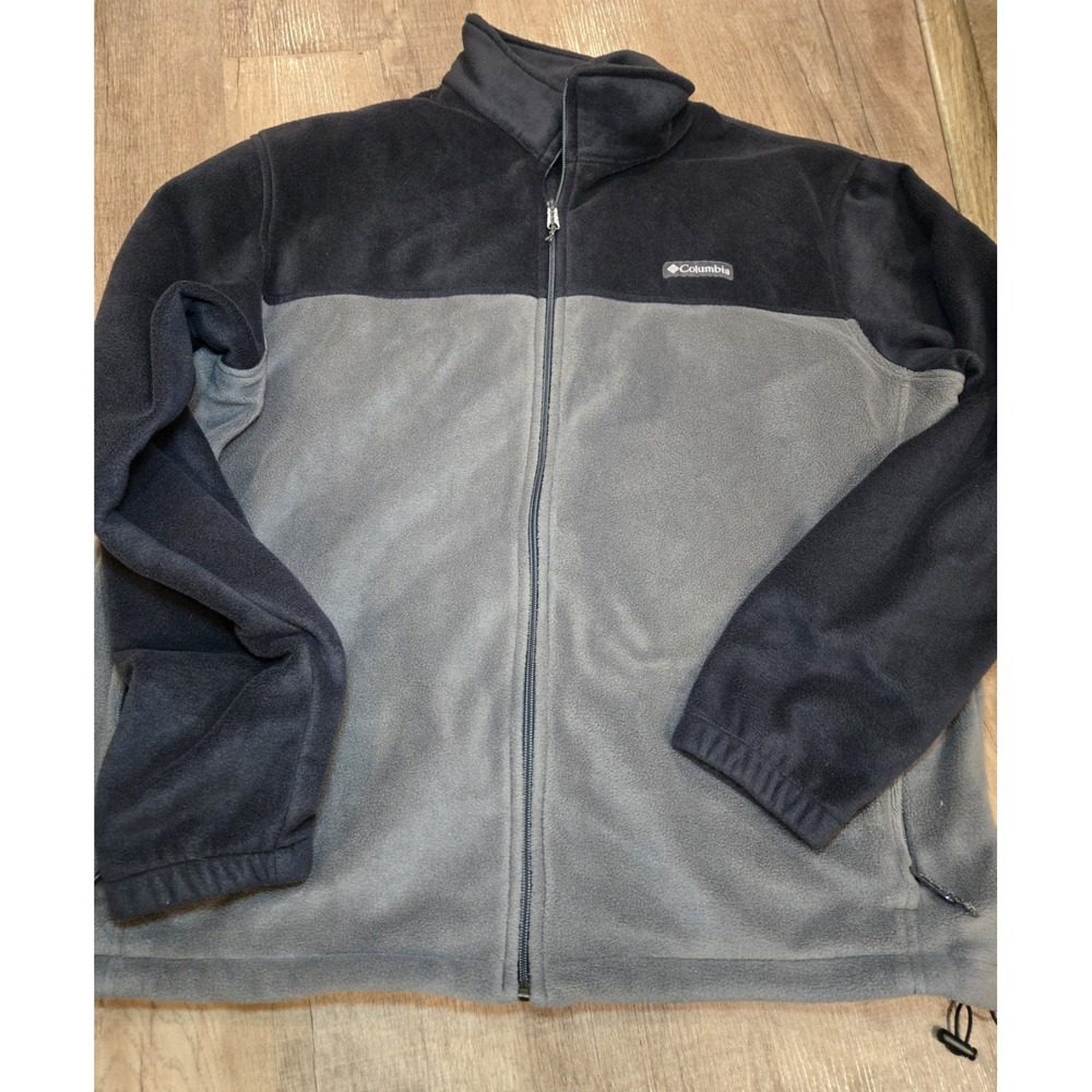 Columbia Mens Fleece Jacket XXL Grey And Black
